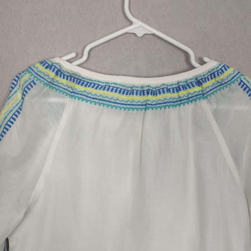 Vineyard Vines Embroidered Silk Blend Tassel Tunic Top Size XS - Picture 8 of 12